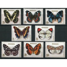 MARIPOSAS RUANDA SERIE COMPLETA DE ESTAMPILLAS NUEVAS MINT